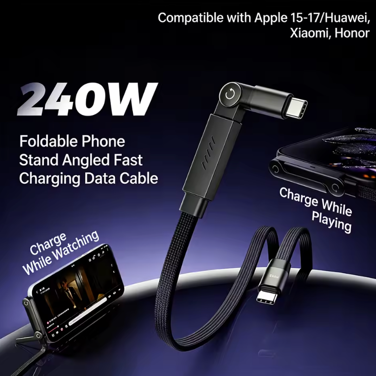 Fast Charging Foldable Mobile Phone Holder Data Cable